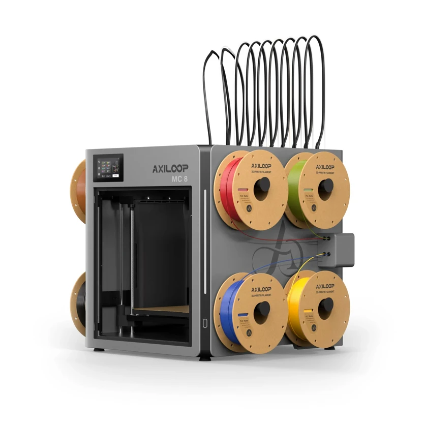 La AxiLoop MC8 standard con il supporto esterno per otto bobine
